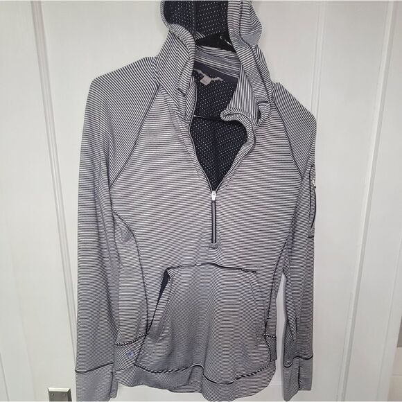 Athleta 3/4 zip up hooded shirt sz s - Picture 1 of 8